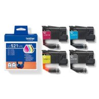 Brother LC521 4 colores | pack de 4 cartuchos de tinta originales (LC521VAL)