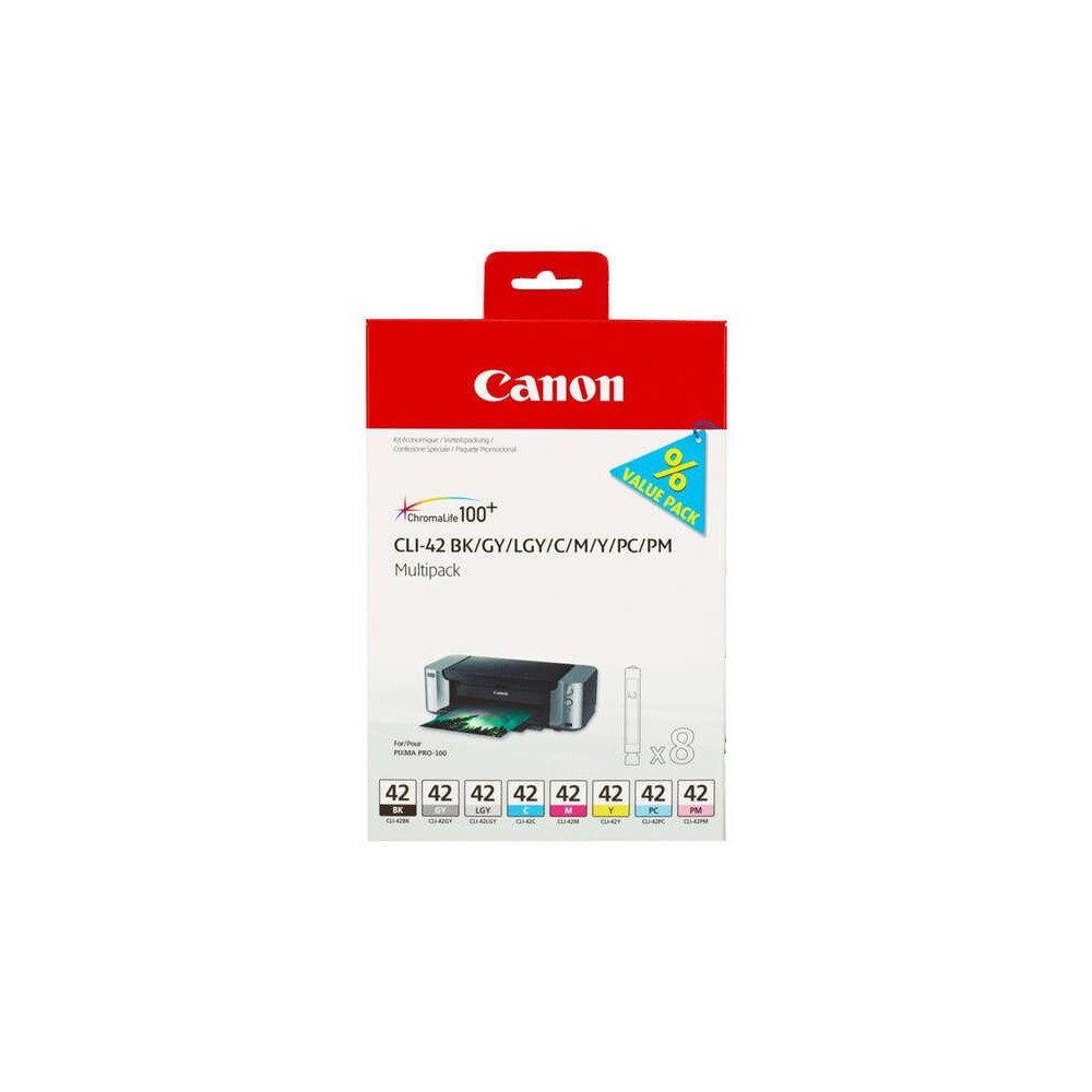 Canon CLI42 8 colores | pack de 8 cartuchos de tinta originales (6384B010)