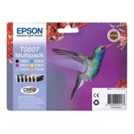 Epson T0807 6 colores | pack de 6 cartuchos de tinta originales (C13T08074011)
