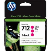 HP 712 magenta | pack de 3 cartuchos de tinta originales (3ED78A)