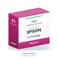 Imagen orientativa: Epson T6143 magenta — cartucho de tinta compatible (T6143(PG))