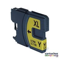 LC980 / LC1100 amarillo Cartucho compatible con Brother