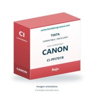 Imagen orientativa: Canon PFI701/PFI301 rojo — cartucho de tinta compatible (PFI701R)