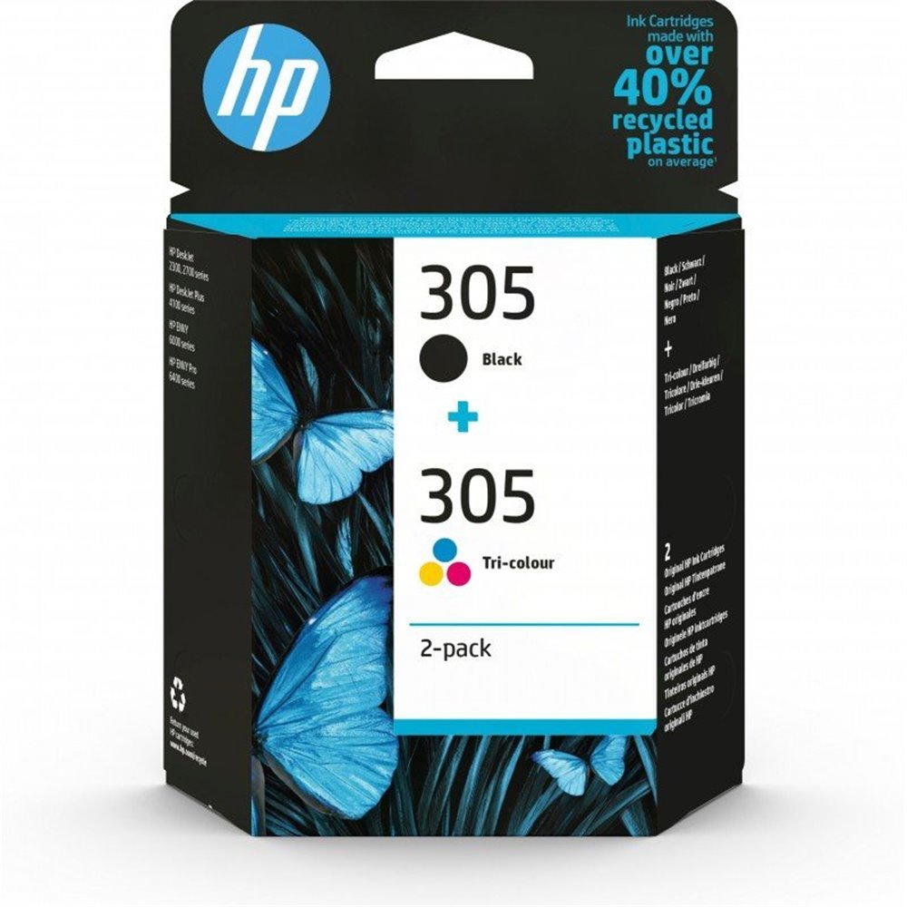 Pack HP 305 negro y color. Original (6ZD17AE)