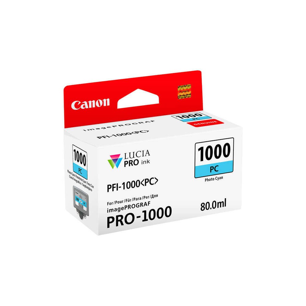 Canon PFI1000 cian fotográfico | cartucho de tinta original (PFI1000PC)